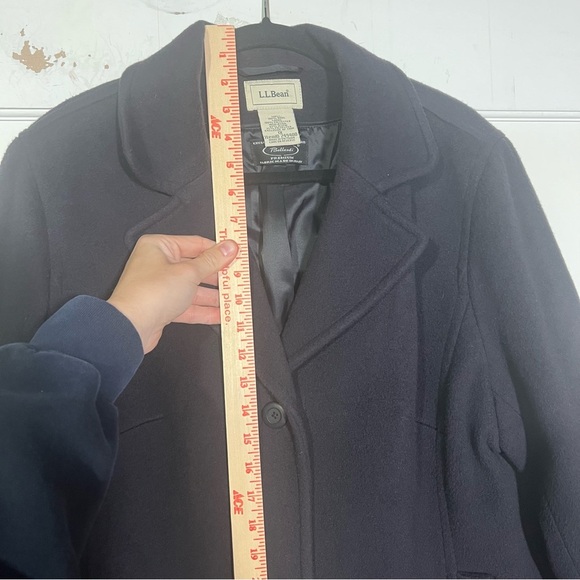 L.L. Bean Classic Lambswool Polo Coat Bellandi Dark Purple Size 1X Made in Italy - Picture 6 of 12